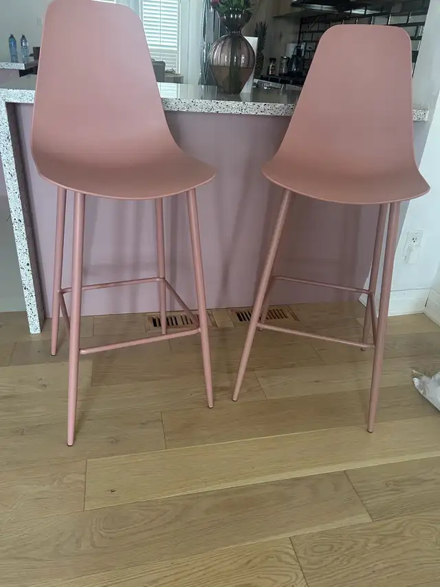 Article Bar Stools – Set of 2 – Dusty Pink  ✔ Authentic Art