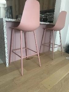 Article Bar Stools – Set of 2 – Dusty Pink  ✔ Authentic Art - Photo 2