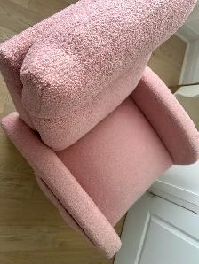 Pink Bouclé Kids Rocking Chair | Nursery & Reading Chair - Photo 5