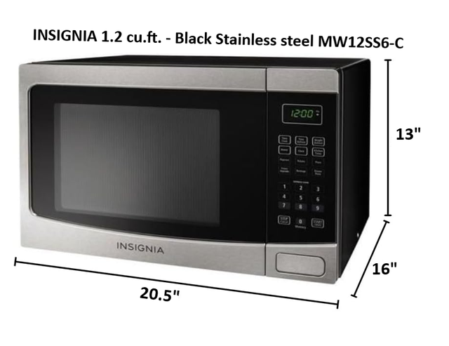 Microwave: INSIGNIA Black Stainless steel MW12SS6-C