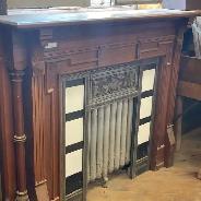 Walnut Fireplace Surround with Insert - Photo 2
