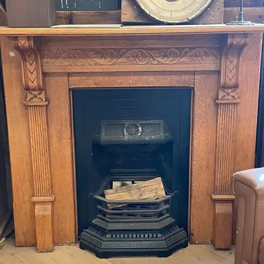 Oak Fireplace Surround with Insert