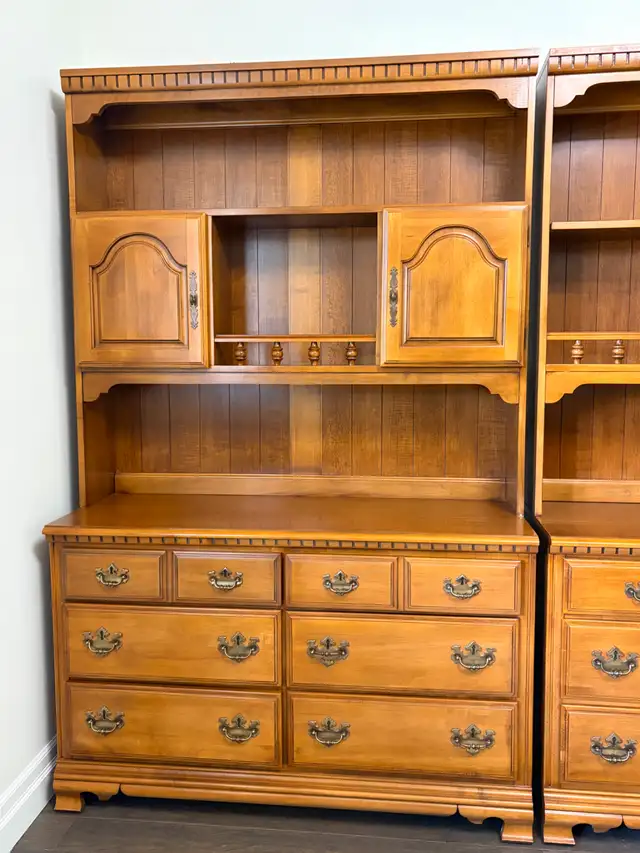 Solid Wood Bookcase with matching Hutch