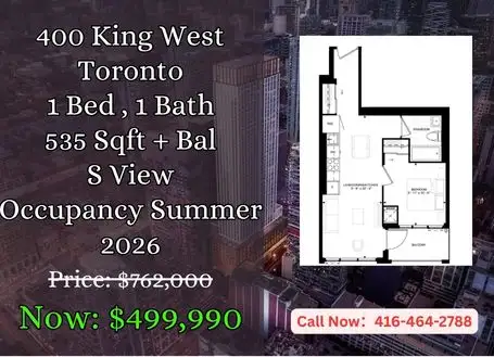 Huge Price Drop! 400 King West 1 Bed Assignment Under $500K