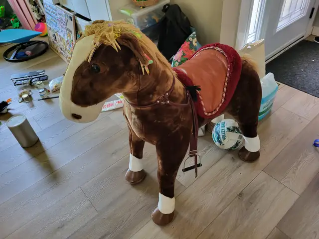 2 kids ride on plush horses for sale