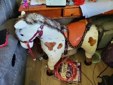 2 kids ride on plush horses for sale - Photo 2