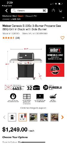 Weber Genesis E-335c 3-Burner Propane Gas BBQ Grill in Black wit - Photo 2