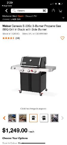 Weber Genesis E-335c 3-Burner Propane Gas BBQ Grill in Black wit - Photo 6
