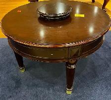 Elegant Real Wood Coffee Table with Turntable