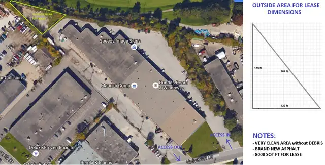 LARGE 8000 SQFT OUSTSIDE PARKING LOT AVAILABLE FOR RENT