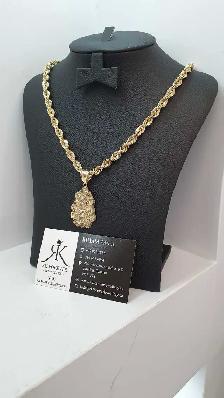10 yellow gold chain & pendant # 415_2 - Photo 2