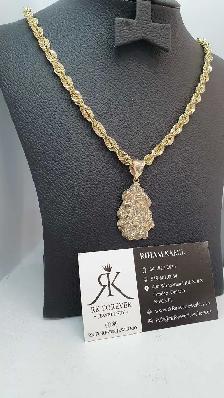 10 yellow gold chain & pendant # 415_2 - Photo 3