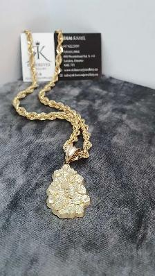 10 yellow gold chain & pendant # 415_2 - Photo 4