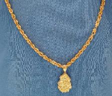 10 yellow gold chain & pendant # 415_2 - Photo 9