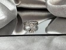 14KT White Gold Diamond Engagement Ring & Matching Band Set