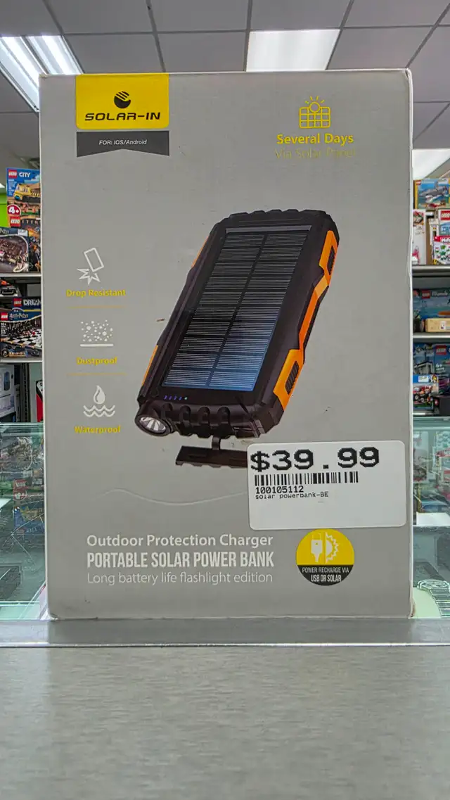 Solar-in Outdoor Portable Solar Power Bank - NEW