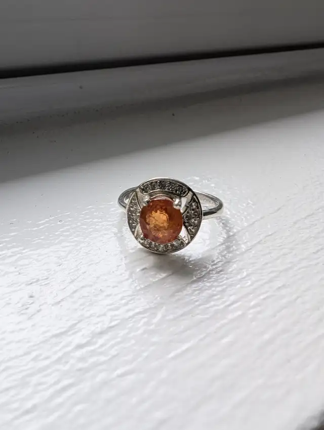 Brand New Silver Natural Garnet Ring For Sale