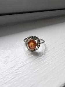 Brand New Silver Natural Garnet Ring For Sale