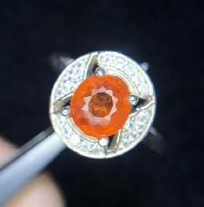Brand New Silver Natural Garnet Ring For Sale - Photo 4
