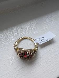 Brand New Gold Plated Silver Natural Garnet Ring For Sale - Photo 5
