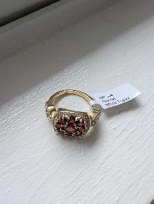 Brand New Gold Plated Silver Natural Garnet Ring For Sale - Photo 9