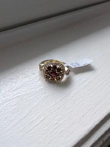Brand New Gold Plated Silver Natural Garnet Ring For Sale - Photo 10