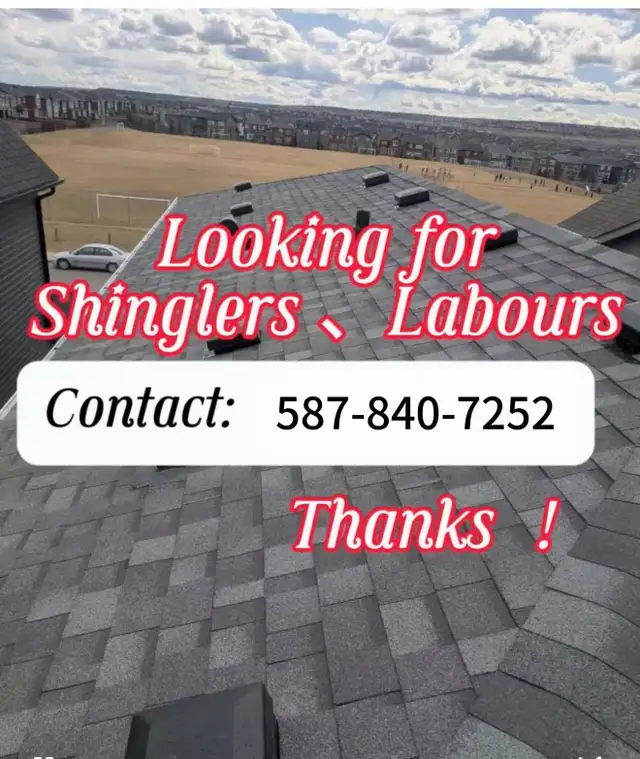 looking for roof shinglers and labours