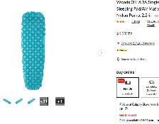 Single Camping Sleeping Pad/Air Mat, Bellows Nylon Pump, 2.2in - Photo 2