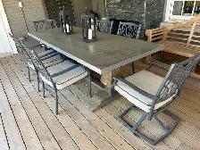 Painted Zinc Top Dining Table and 6 Outdoor Chairs - Photo 2