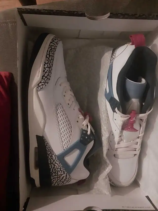 Unused Jordan 4s and Nike blazers