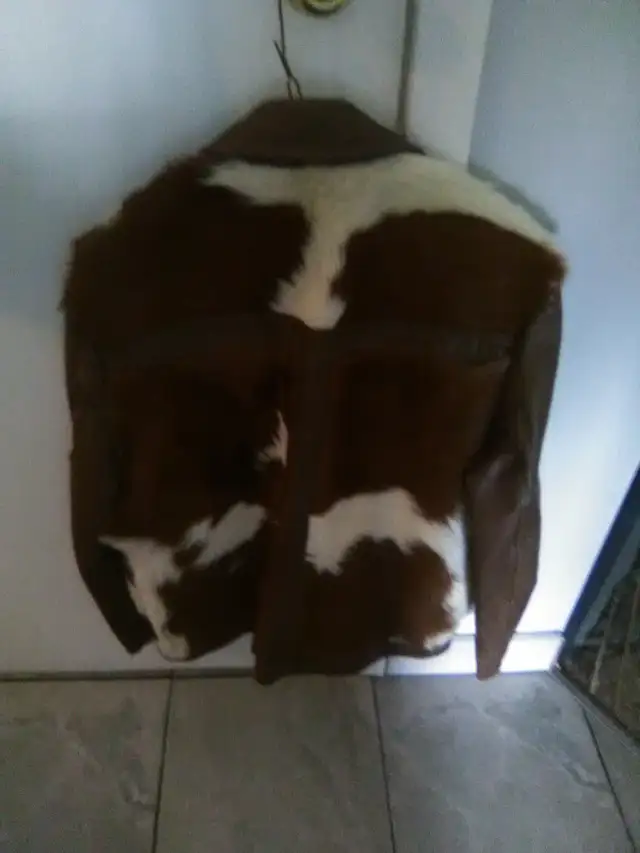 Cow hair.  Stampede jacket. USA. Leather coat