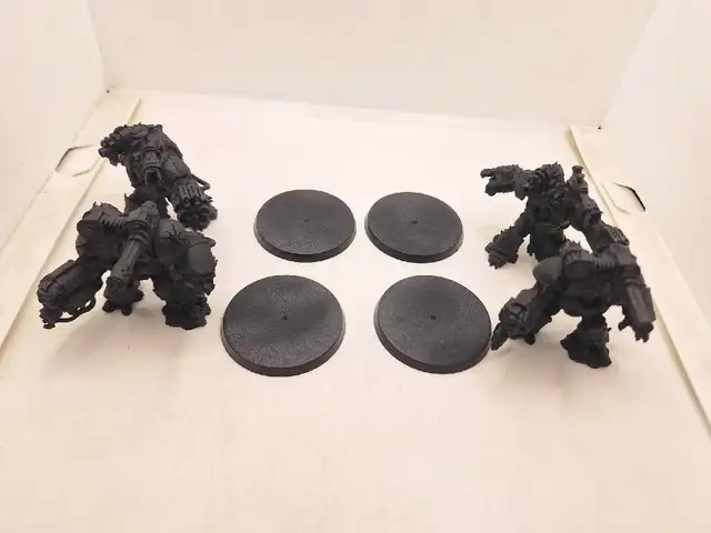 Warhammer 40k 4 primed black chaos space marine Obliterators