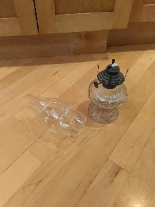 Gorgeous Zipper Pattern Oil Lamp Early 1900's - Photo 3