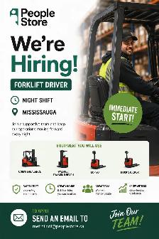 Forklift Operator – Night Shift (Immediate Start)