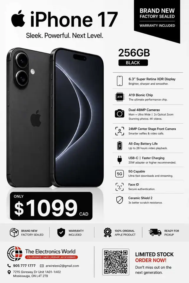 iPhone 17 – 256GB – Black