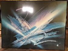 Large Modern Framed Laurie Fields Abstract Art Print – 36' x 48' - Photo 2