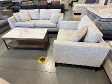 Oversized fabric sofa with matching chair - Photo 2