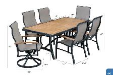 Outdoor patio dining table with 6 chairs - Photo 7