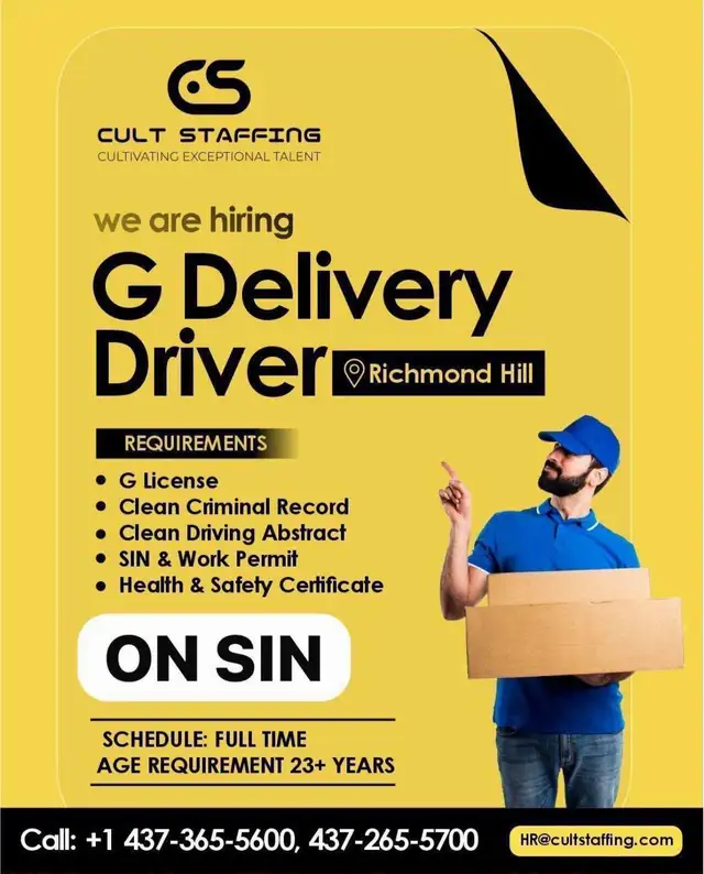 Delivery Drivers Position