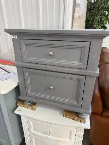 Grey 2 drawer nightstand