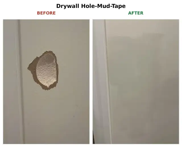 Drywall Hole-Patch-Mud-Tape-Repair $100