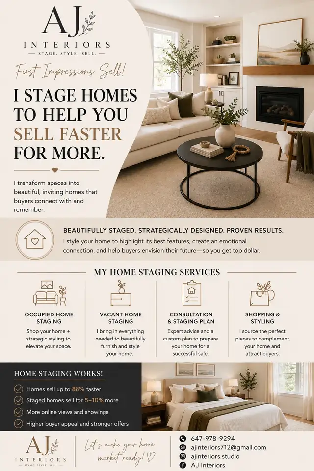Home Staging & Virtual Staging Services | AJ Interiors
