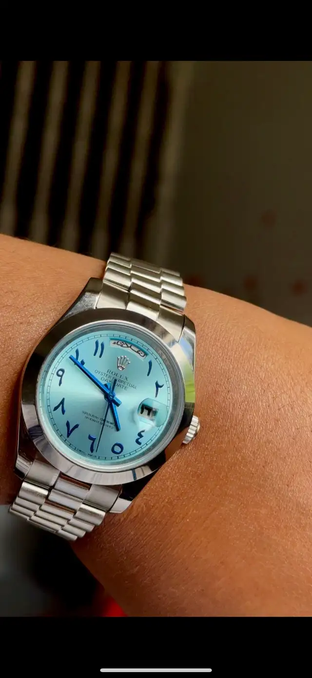 Rolex Day-Date Platinum Ice Blue Arabic Dial