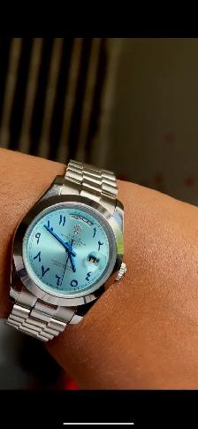 Rolex Day-Date Platinum Ice Blue Arabic Dial