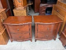 Free delivery used Pair of Wooden Nightstands - Photo 2