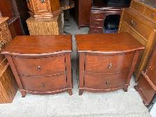 Free delivery used Pair of Wooden Nightstands - Photo 3