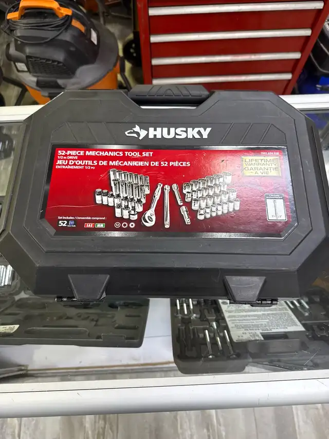 Husky 52 PC 1/2" Drive Mechanics Tool Set 1001-63 -Incomplete