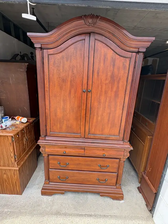 Free delivery used Wooden Armoire with Drawers