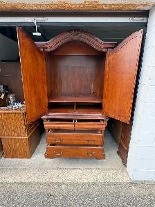 Free delivery used Wooden Armoire with Drawers - Photo 3