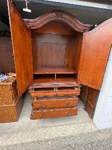 Free delivery used Wooden Armoire with Drawers - Photo 4